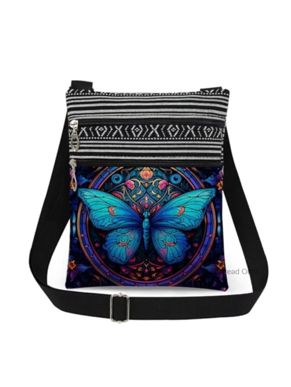 Butterfly Crossbody Bag Polyester Adjustable Strap Travel Purse